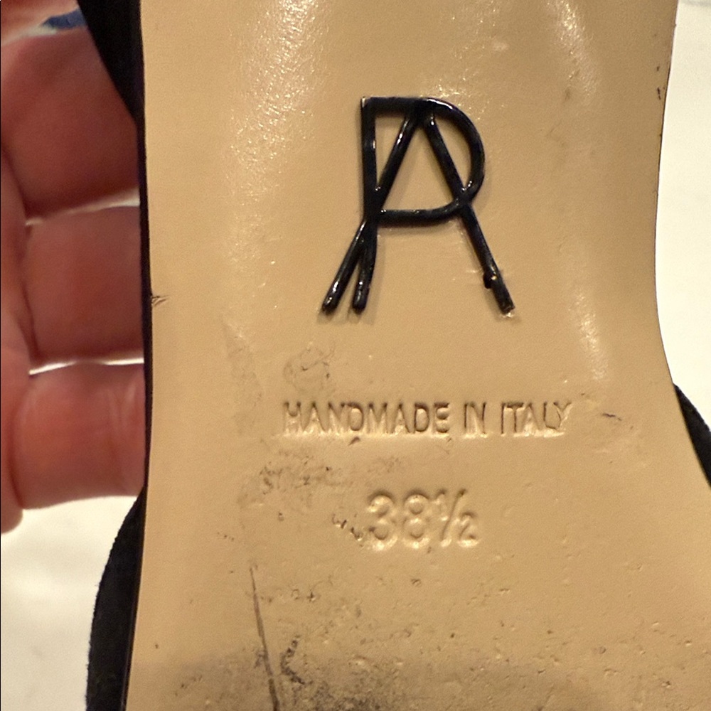 Paul Andrew Black Pointed Toe Suede Slingbacks - Picture 7 of 8